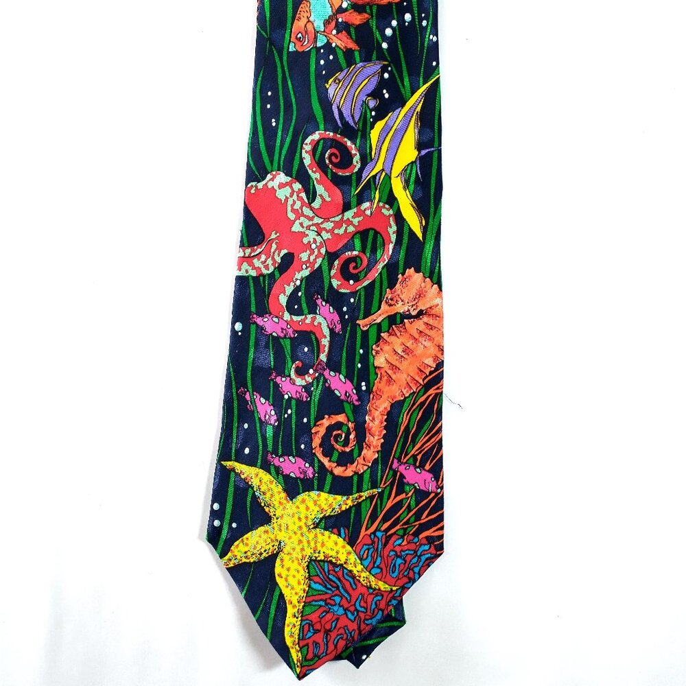 NWOT Addiction Silk Sea Life Tie